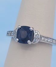 Load image into Gallery viewer, Cushion Cut Spinel and Diamond Ring - 14K White Gold