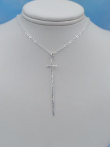 Modern Cross Necklace - Sterling Silver