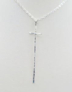 Modern Cross Necklace - Sterling Silver