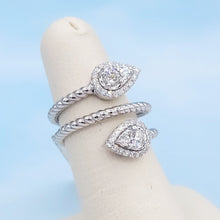 Load image into Gallery viewer, Double Pear Illusion Setting Wrap Ring - 14K White Gold