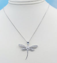 Load image into Gallery viewer, Dragonfly CZ Necklace - Sterling Silver