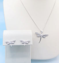Load image into Gallery viewer, Dragonfly CZ Necklace - Sterling Silver