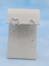 Load image into Gallery viewer, Mismatched Moon and Heart Stud &amp; Drop Earrings - Sterling Silver