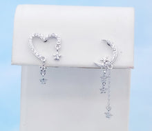 Load image into Gallery viewer, Mismatched Moon and Heart Stud &amp; Drop Earrings - Sterling Silver