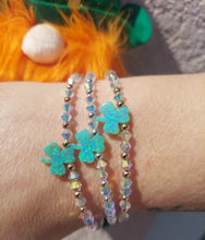 Load image into Gallery viewer, Shamrock &amp; Crystal AB “Amanda” Bracelet - Our Whole Heart Exclusive
