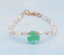 Load image into Gallery viewer, Shamrock &amp; Crystal AB “Amanda” Bracelet - Our Whole Heart Exclusive
