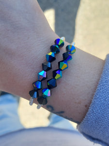 "Jumbo Swarovski Black Crystal" Beaded Bracelet- Our Whole Heart