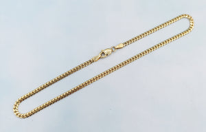 Cuban Link Anklet - 14K Yellow Gold