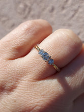Load image into Gallery viewer, Three Stone Round Brilliant Diamond Estate Ring - 14k Yellow Gold