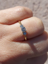 Load image into Gallery viewer, Three Stone Round Brilliant Diamond Estate Ring - 14k Yellow Gold