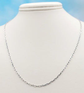 18" Light Paperclip Link Necklace - 14K White Gold