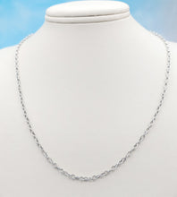 Load image into Gallery viewer, 18 Inch Oval Rolo Chain - 14K White Gold