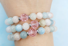 Load image into Gallery viewer, Morganite Stacker with Pink Crystal Bracelet - Limited Edition TJazelle