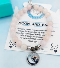 Load image into Gallery viewer, &quot;Moon &amp; Back&quot; Morganite Limited Edition Charm Bracelet - TJazelle