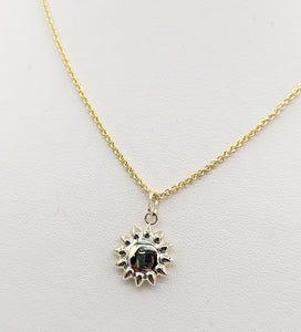 Polished Puffed Sun Pendant & Cable Chain - 10K & 14K Yellow Gold