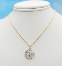 Load image into Gallery viewer, Sun Moon and Stars Disc Charm &amp; Cable Chain - 10K Yellow Gold