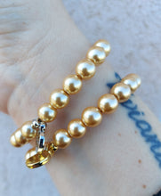 Load image into Gallery viewer, St. Teresa Champagne Pearl Religious Stash Bracelet