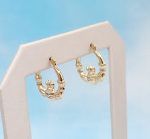 Load image into Gallery viewer, Claddagh Hoop Earrings - 14K Yellow Gold