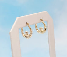 Load image into Gallery viewer, Claddagh Hoop Earrings - 14K Yellow Gold