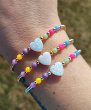 Load image into Gallery viewer, Love Spring Exclusive &quot;Opal Heart &amp; Neons&quot; Beaded Bracelet - Marie&#39;s Exclusive Our Whole Heart