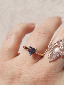Alexandrite Heart Ring - 10K Rose Gold - Marie's Exclusive