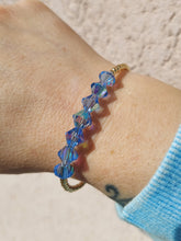 Load image into Gallery viewer, &quot;Jumbo Swarovski Aqua Crystal&quot; Beaded Bracelet- Our Whole Heart