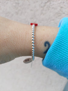 "Red Opal Cross" Beaded Bracelet- Our Whole Heart