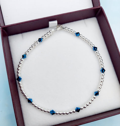 Navy Crystal by The yard Anklet - Our Whole Heart