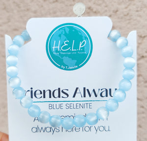 Friends Always Blue Selenite Stacker - TJazelle HELP Collection