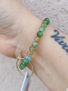 Prehnite Green Sea Turtle Stretch Bracelet