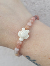 Load image into Gallery viewer, Moonstone &amp; Sunstone Mixed Sea Turtle Stretch Bracelet