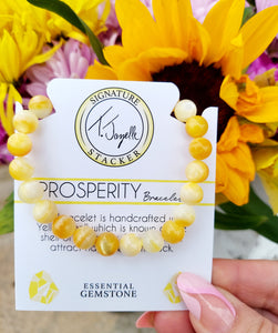 "Prosperity" Yellow Shell Stacker Bracelet - TJazelle