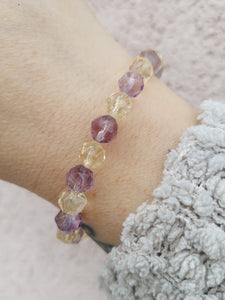 "Body and Soul" Amethyst Citrine Faceted Stacker -TJazelle