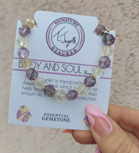 "Body and Soul" Amethyst Citrine Faceted Stacker -TJazelle