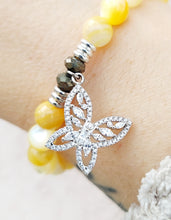 Load image into Gallery viewer, "Butterfly CZ" Silver Charm Bracelet - TJazelle