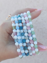 Load image into Gallery viewer, Ellie Fund Pink Selenite &amp; White Jade Charity Stacker - TJazelle - Breast Cancer Awareness