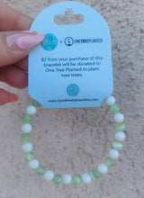 Load image into Gallery viewer, One Tree Planted Light Green Selenite Charity Stacker - TJazelle