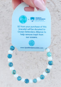 Ocean Defenders Alliance Blue Opal Jade Charity Stacker - TJazelle