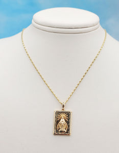 Rectangle Miraculous Medal - 14K Yellow Gold