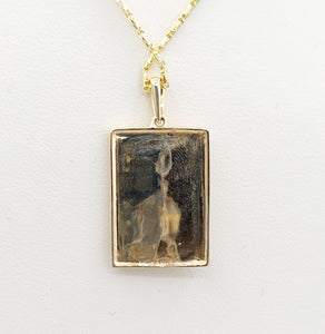 Rectangle Miraculous Medal - 14K Yellow Gold