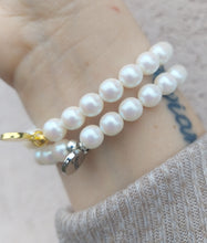 Load image into Gallery viewer, St. Christopher on White Pearl - Religious Stash Bracelet