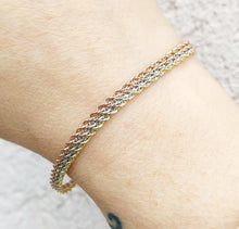 Load image into Gallery viewer, Triple Row Tri Color Rope Bracelet - 10K Gold