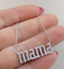 Load image into Gallery viewer, CZ MAMA Necklace- Sterling Silver