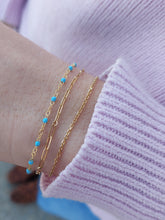 Load image into Gallery viewer, Light Turquoise Enamel Bead Piatto Bracelet