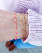 Load image into Gallery viewer, Neon Pink Enamel Bead Piatto Bracelet