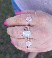 Load image into Gallery viewer, Oval Rainbow Moonstone Ring - Sterling Silver