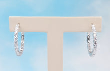 Load image into Gallery viewer, Polished CZ Post C-Hoop Earrings