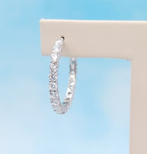 Load image into Gallery viewer, Polished CZ Post C-Hoop Earrings