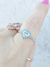 Load image into Gallery viewer, Heart Moissanite Engagement Ring - Sterling Silver