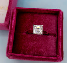 Load image into Gallery viewer, Custom 2.41 Carat Asscher Cut White Gold Moissanite Diamond Engagement Ring